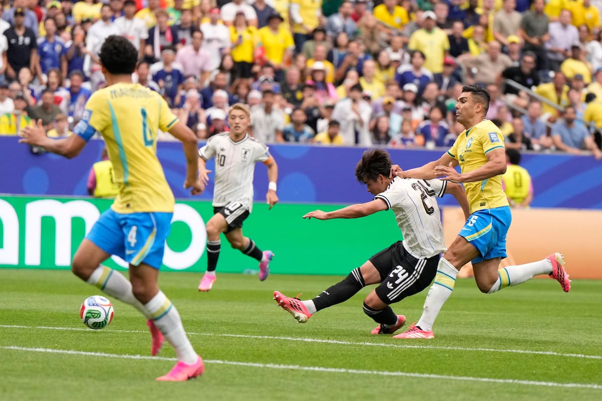 El japonés Kaishu Sano (24) marcó un histórico gol contra Brasil en el partido por dieciseisavos de final del Mundial. //Foto, AP: Ashley Landis