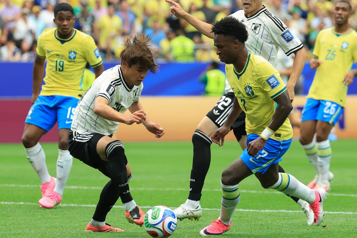 Vinícius Jr se destapó en el segundo tiempo contra Japón. //Foto, EFE: Carlos Ramírez