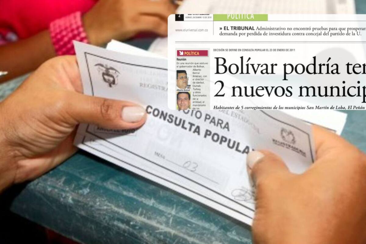 La vez que Bolívar votó sí para crear 2 municipios nuevos