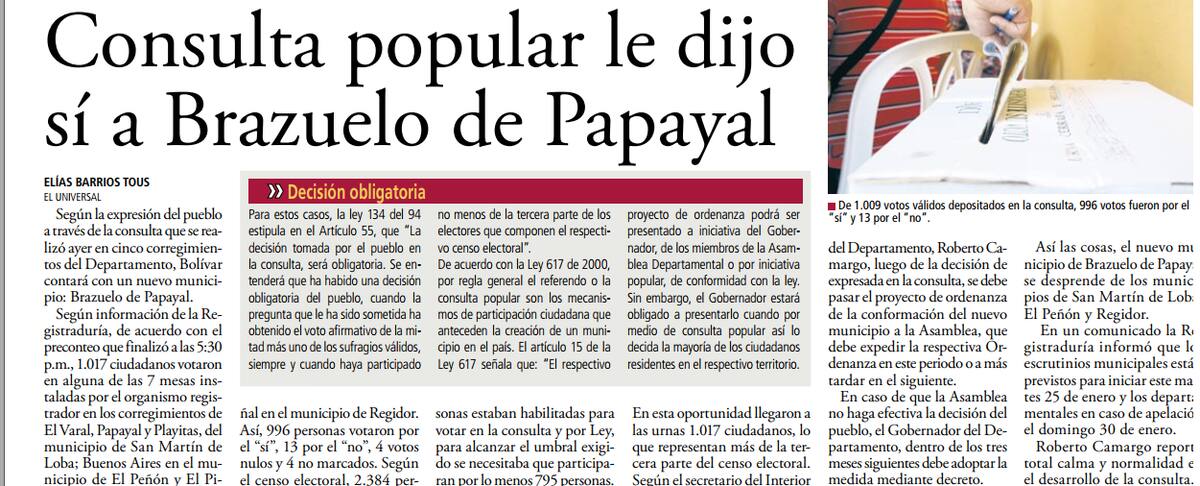 Publicación de El Universal del 24 de enero de 2011. // Foto: Archivo.