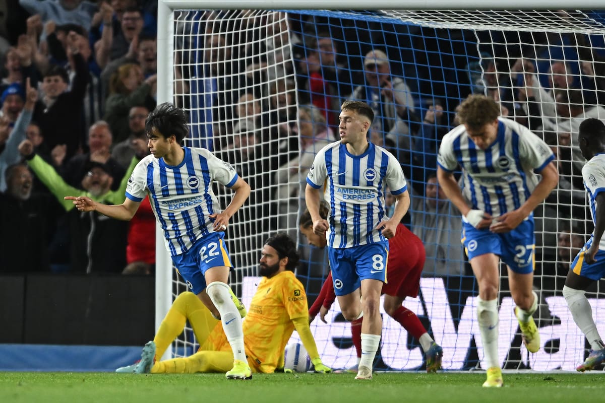 Liverpool sufrió dura remontada ante Brighton en Premier League