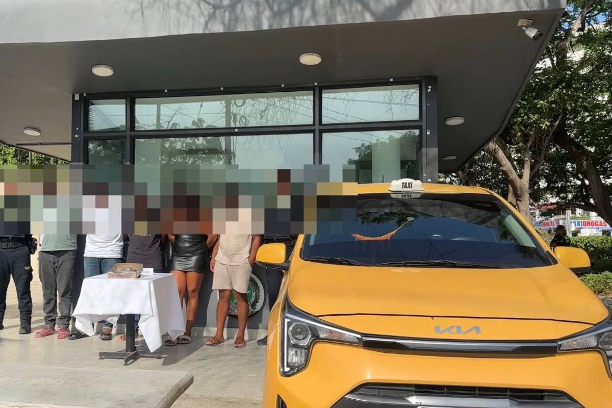 Cinco capturados en taxi con un revólver en La Boquilla