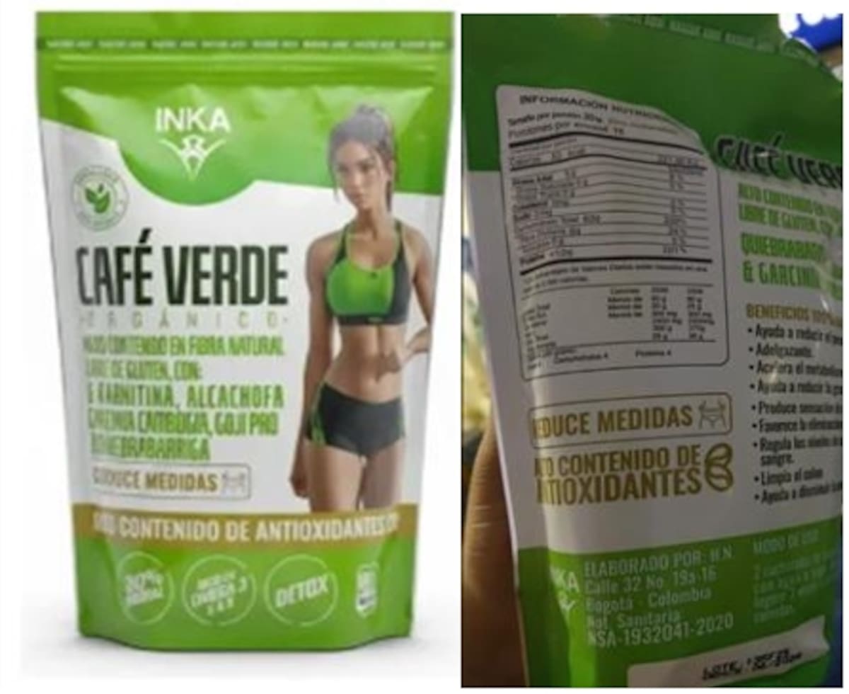 Café Verde Orgánico alto contenido en fibra natural libre de gluten // Foto: Invima