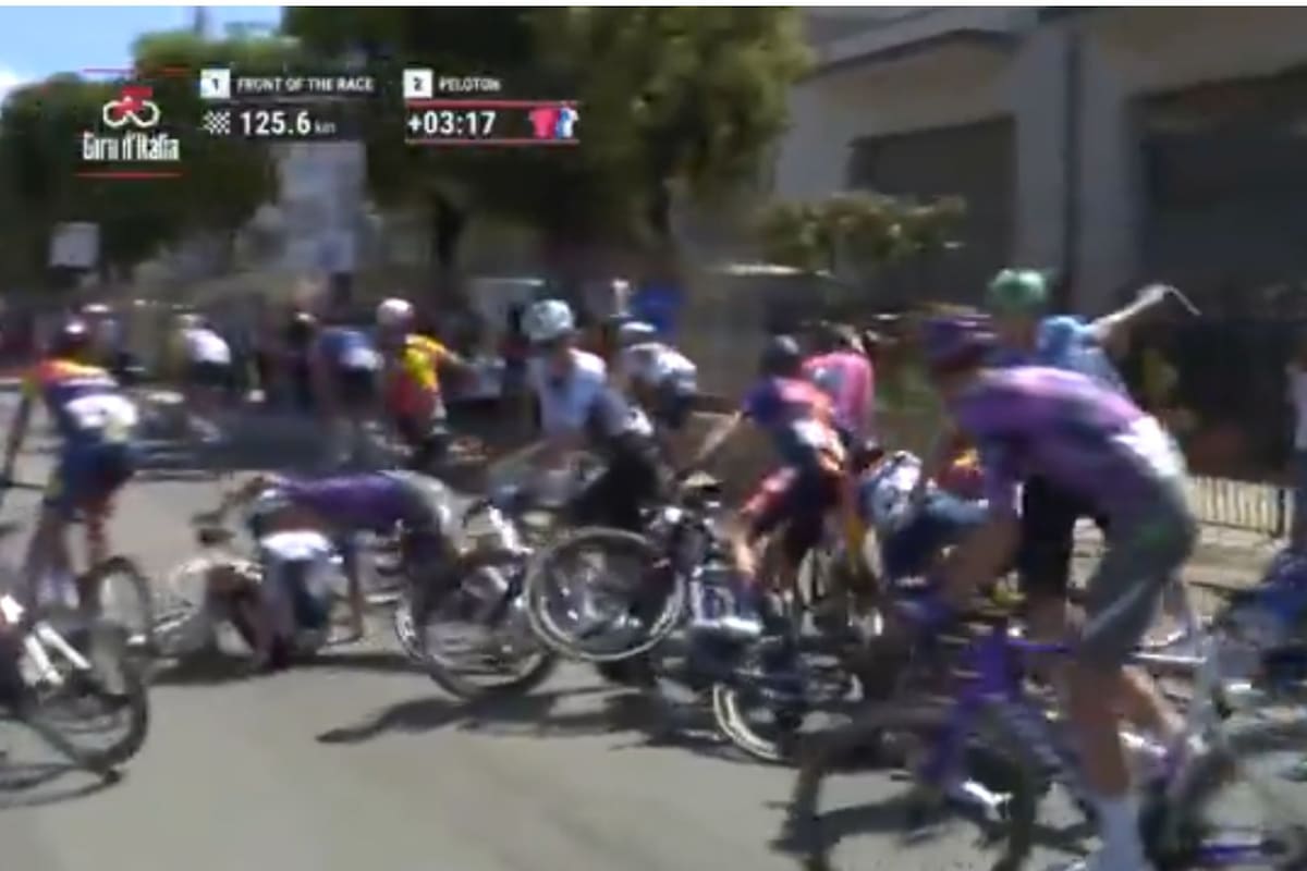 Giro de Italia: Mads Pedersen y pelotón sufren dura caída en la cuarta etapa