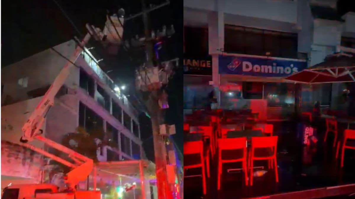 Caída de redes eléctricas y conato de incendio en Bocagrande. // Foto: cortesía - Bomberos de Cartagena
