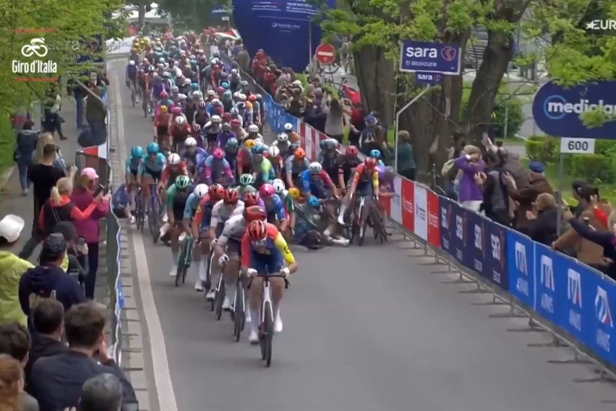 Video: la masiva caída en la primer etapa del Giro de Italia ¡Caos total!