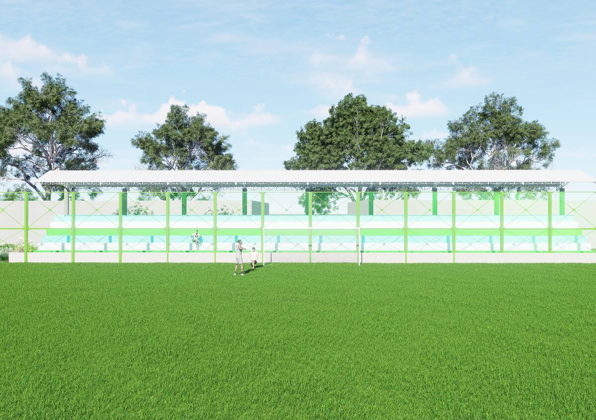 Se inician obras de mejoramiento en cancha sintética en Calamar, Bolívar. // Foto: Cortesía - Gobernación de Bolívar.