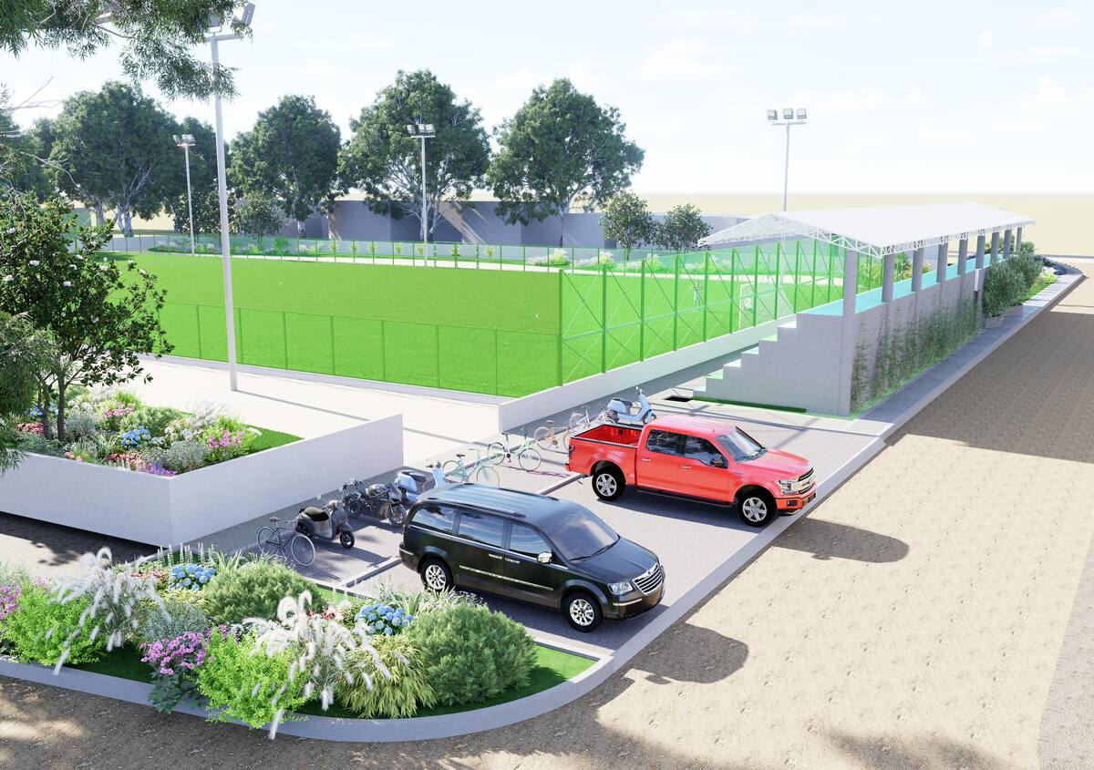 La obra espera beneficiar a más de 1000 personas, incluyendo a 38 equipos de fútbol categoría libre de Calamar. // Foto: Cortesía - Gobernación de Bolívar.