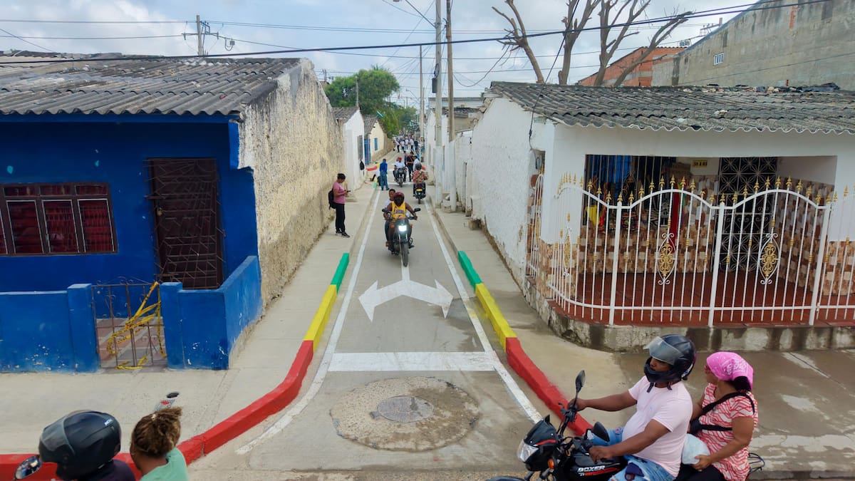 La entregada Calle de los Niños que conecta la vía Perimetral con la avenida Pedro Romero. // Foto: Cortesía - Alcaldía de Cartagena.