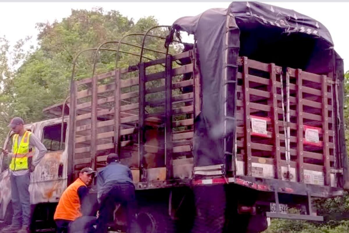 Lo detienen, lo bajan, le roban su dinero y luego incendiaron el camión