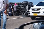 Video: Camioneta perdió el control y se volcó en la avenida Santander