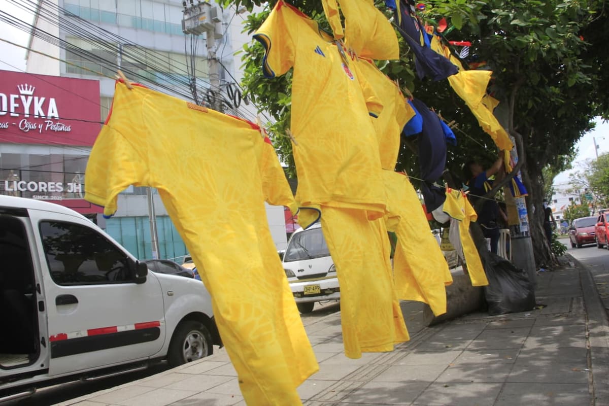 Camisetas de la Selección Colombia en Cartagena. // Foto: Julio Castaño - El Universal