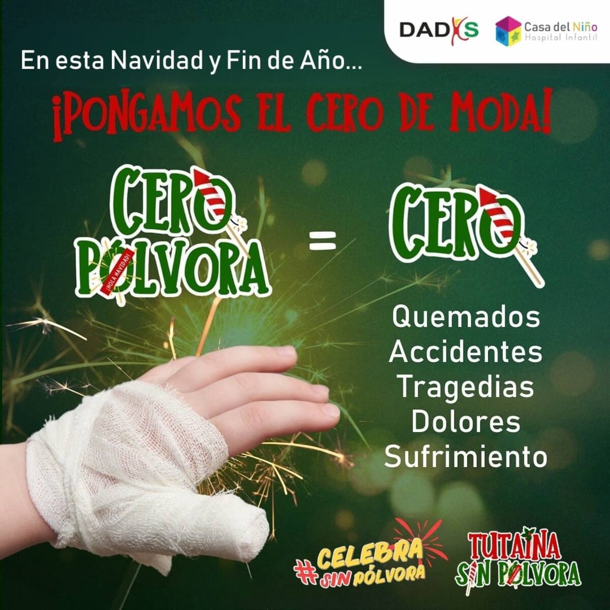 La campaña 'Tutaina Sin Pólvora' busca alertar sobre los peligros del uso de pólvora por los niños. //123RF-