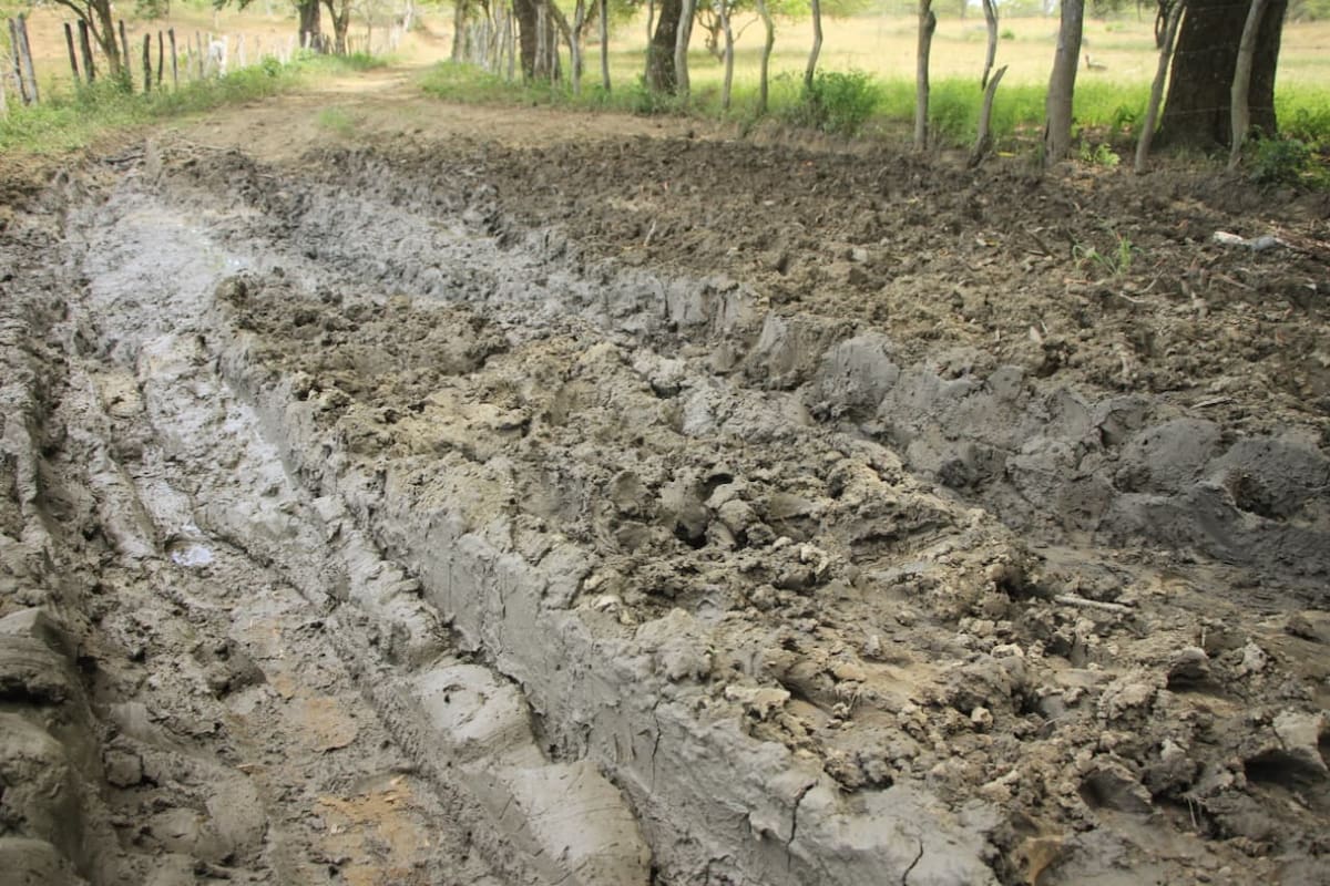 Campesinos denuncian mal estado de vía rural en el norte de Bolívar