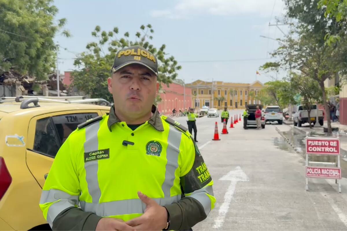 Capitán Alexis Ospina Tejada, jefe seccional de Tránsito y Transporte Barranquilla (E).//Cortesía.