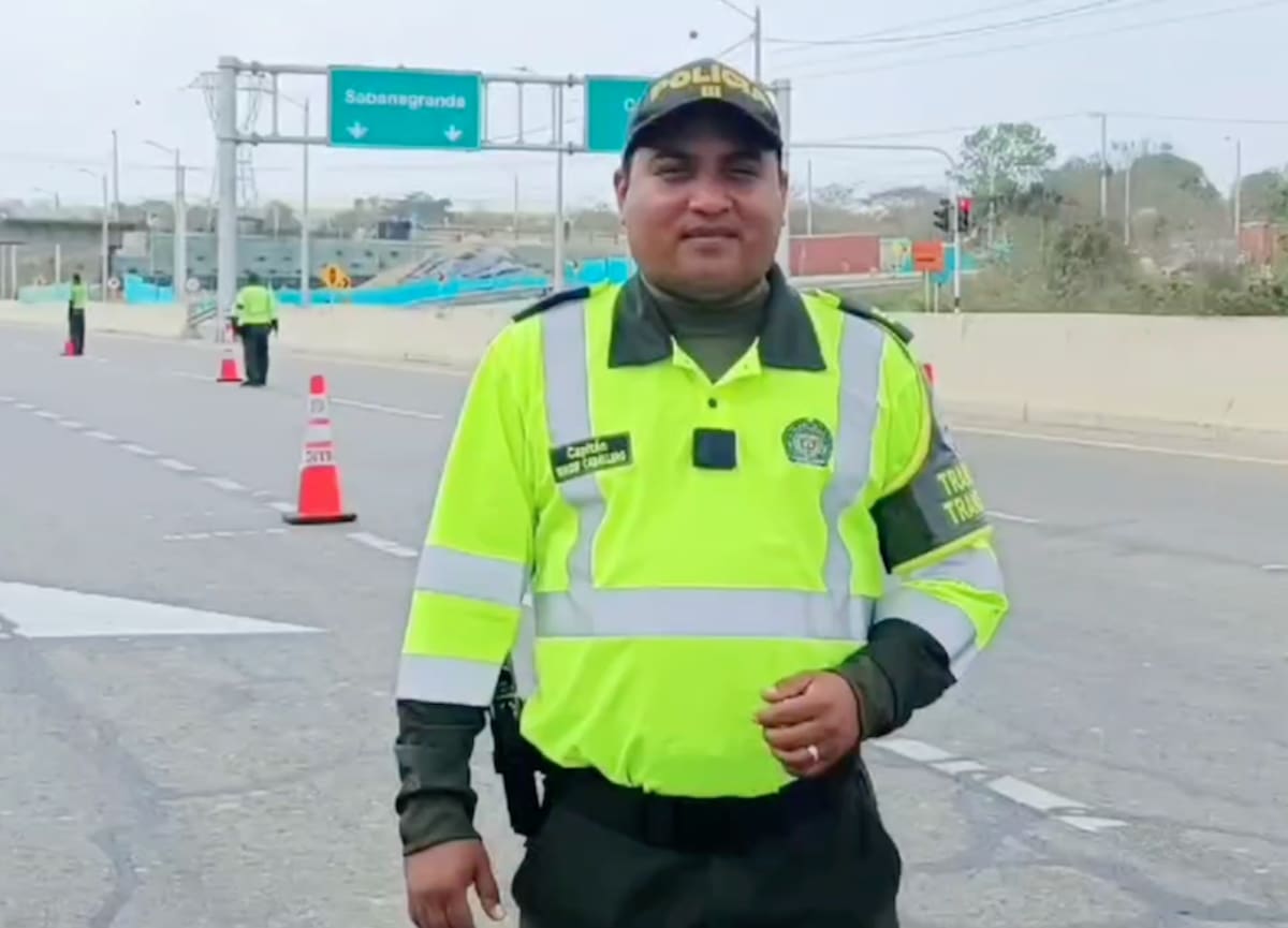 Capitán Waldir Enrique Caballero Palacio, jefe de la seccional Tránsito y Transporte de la Policía Atlántico.//Cortesía.