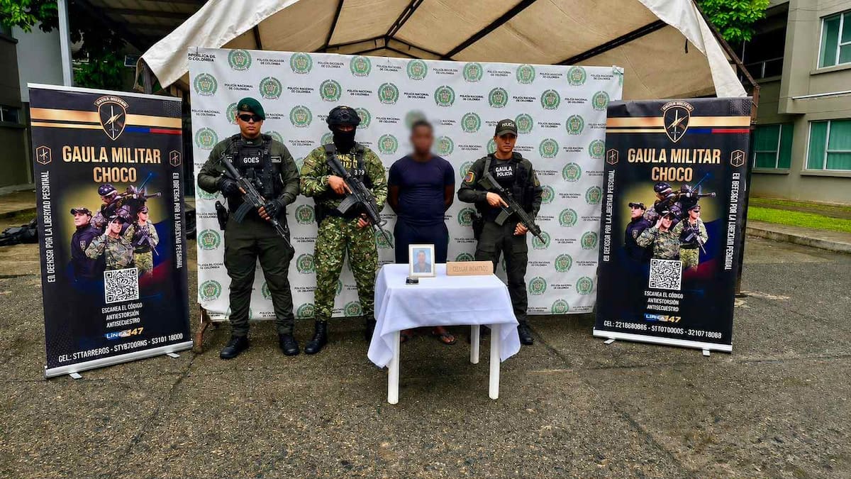 Jhon Fredy Orejuela, alias 'Darío' o 'Alejo', cabecilla del Clan del Golfo, fue capturado por el Gaula Militar en la vereda Jigualito, municipio de Condoto, Chocó. // Foto: Cortesía - Ejército Nacional de Colombia.