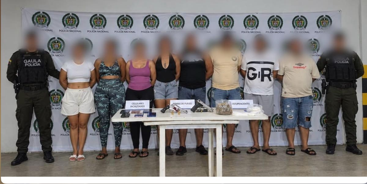 Los capturados fueron puestos a disposición de la autoridad competente.//Cortesía Policía Mebar.