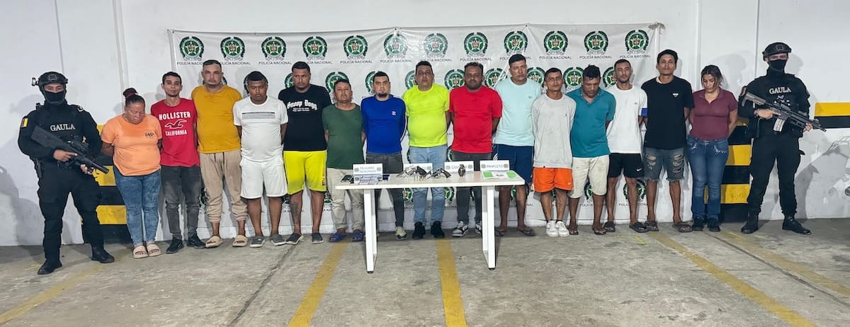 Mediante la 'Operación Caribe', el Gaula de la Policía capturo a 15 miembros del 'Clan del Golfo' que dinamizaban la criminalidad en Barranquilla y su área metropolitana.//Cortesía.