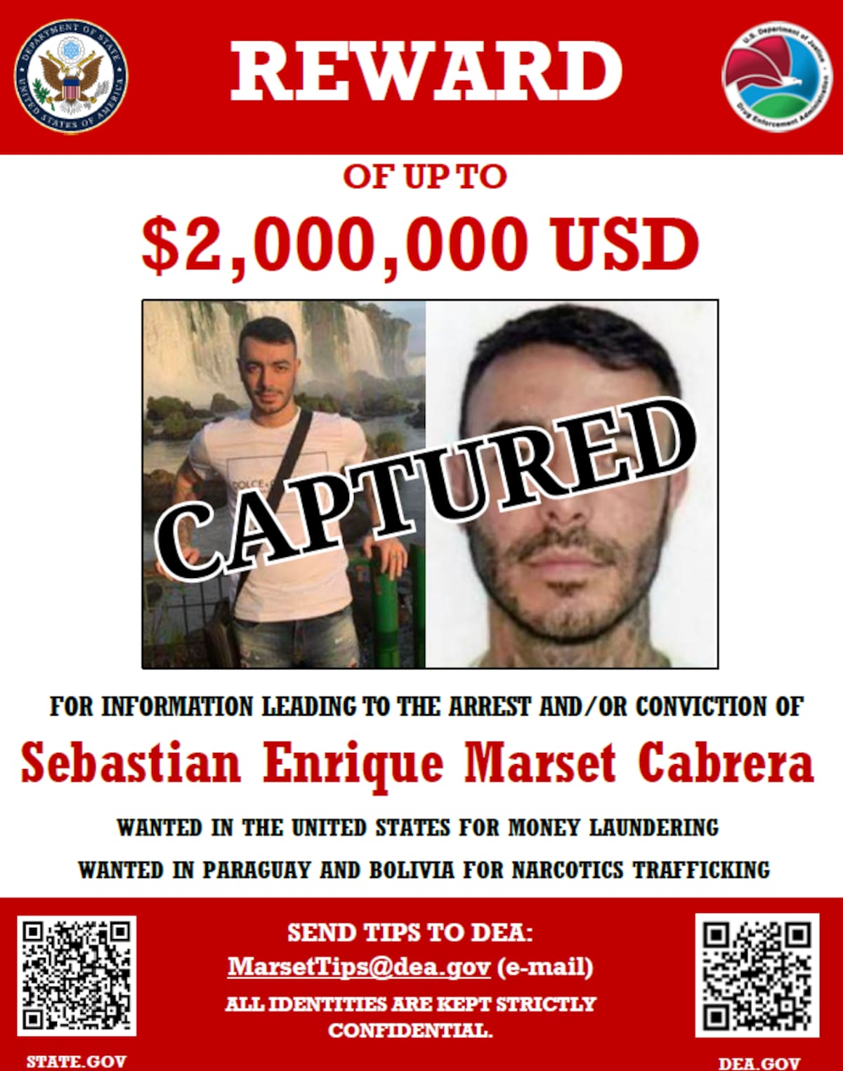Sebastián Marset, el narcotraficante uruguayo vinculado al asesinato del fiscal antimafia paraguayo, Marcelo Pecci, fue capturado en Bolivia. // Foto: Colprensa - Externos.