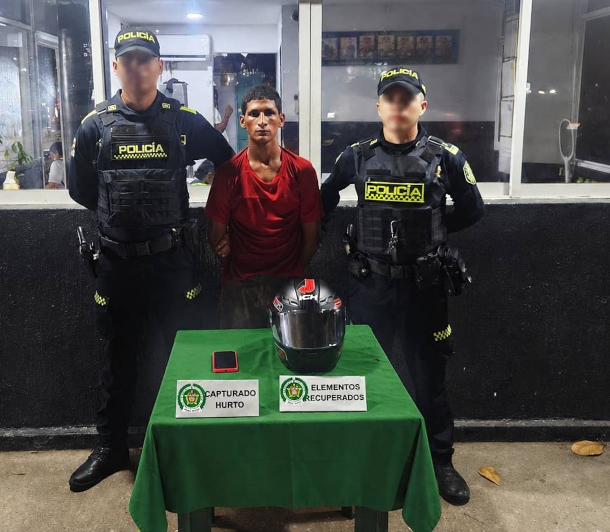 Capturado en Santa Mónica. // Foto: Policía Metropolitana de Cartagena