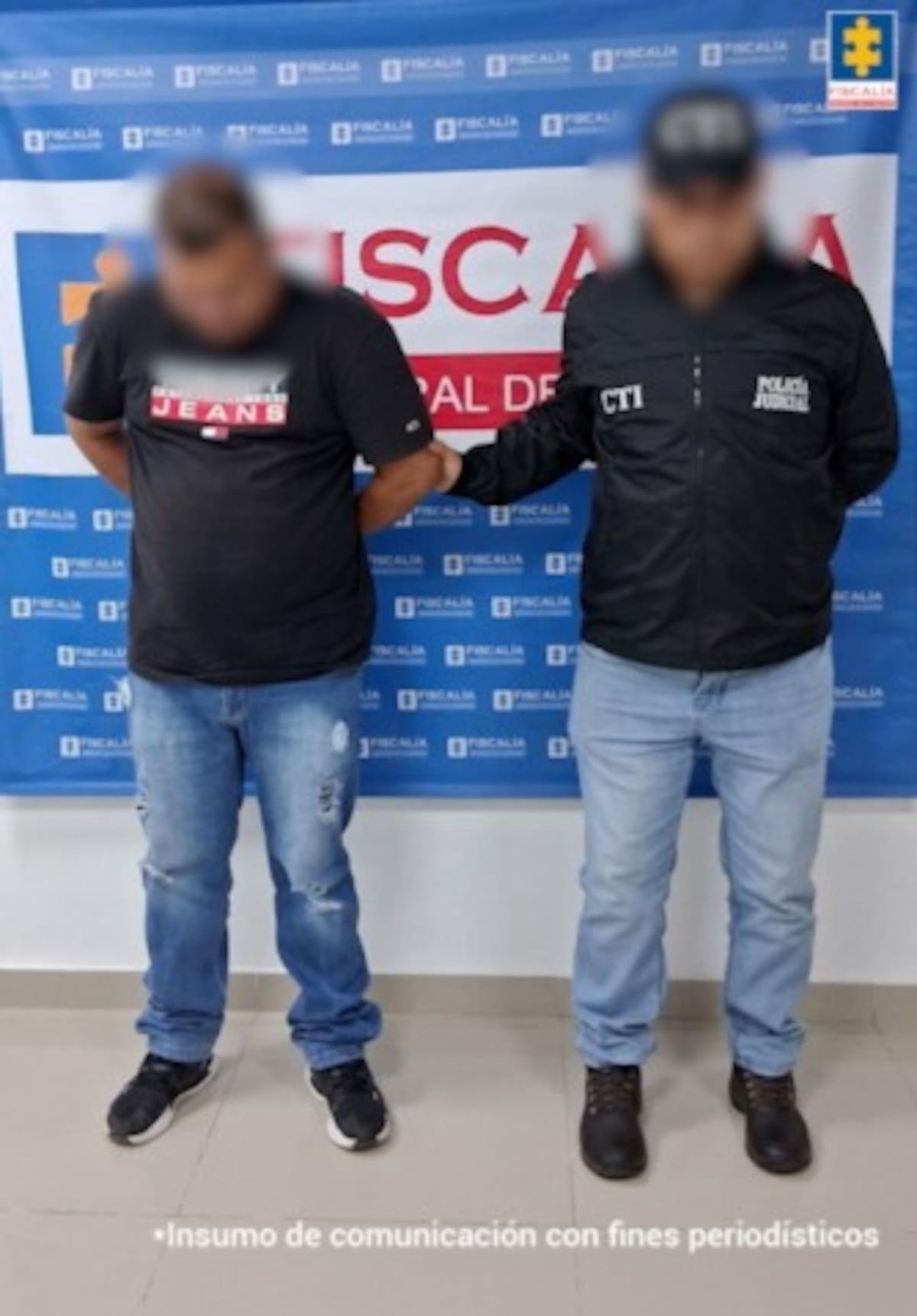 El procesado fue capturado por servidores del Cuerpo Técnico de Investigación (CTI) en el Comando de la Policía en el barrio Manga. //FOTO CORTESÍA FISCALÍA GENERAL DE LA NACIÓN.