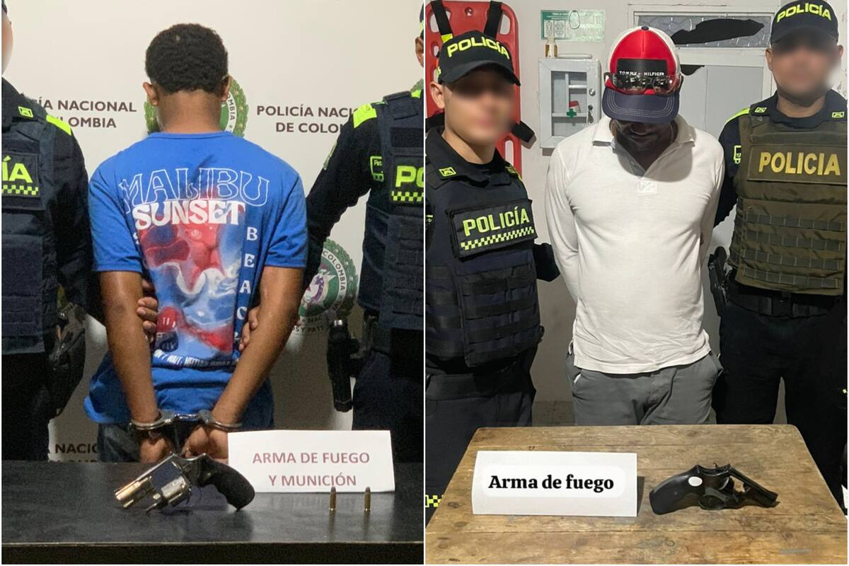 Hombres, de 41 y 17 años, caminaban armados en calles de Cartagena