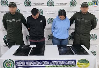 Identifican a pareja que cayó con droga en el Aeropuerto Rafael Núñez: juez los envió a prisión