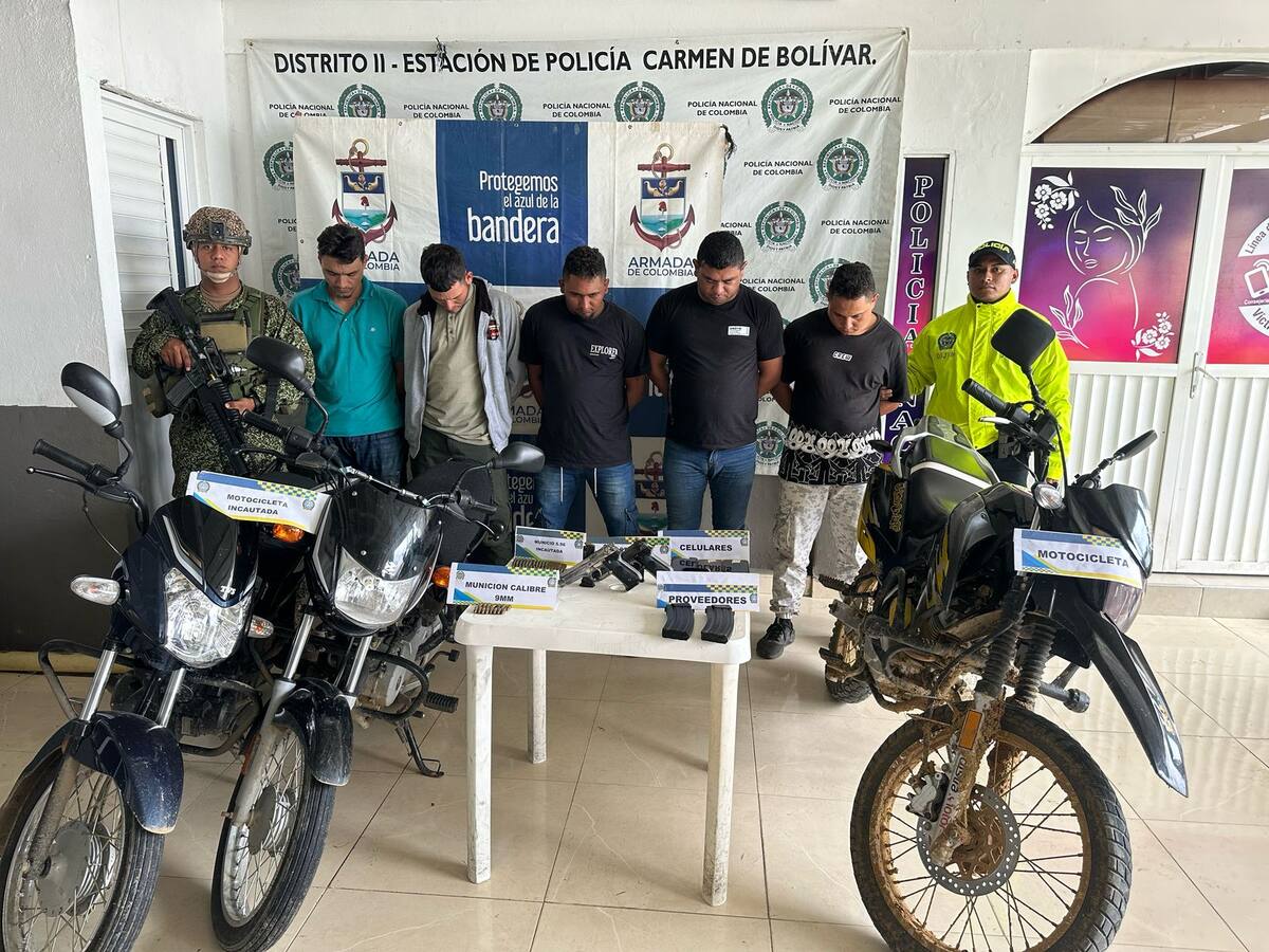 Capturados cinco presuntos miembros del Clan del Golfo en Bolívar.