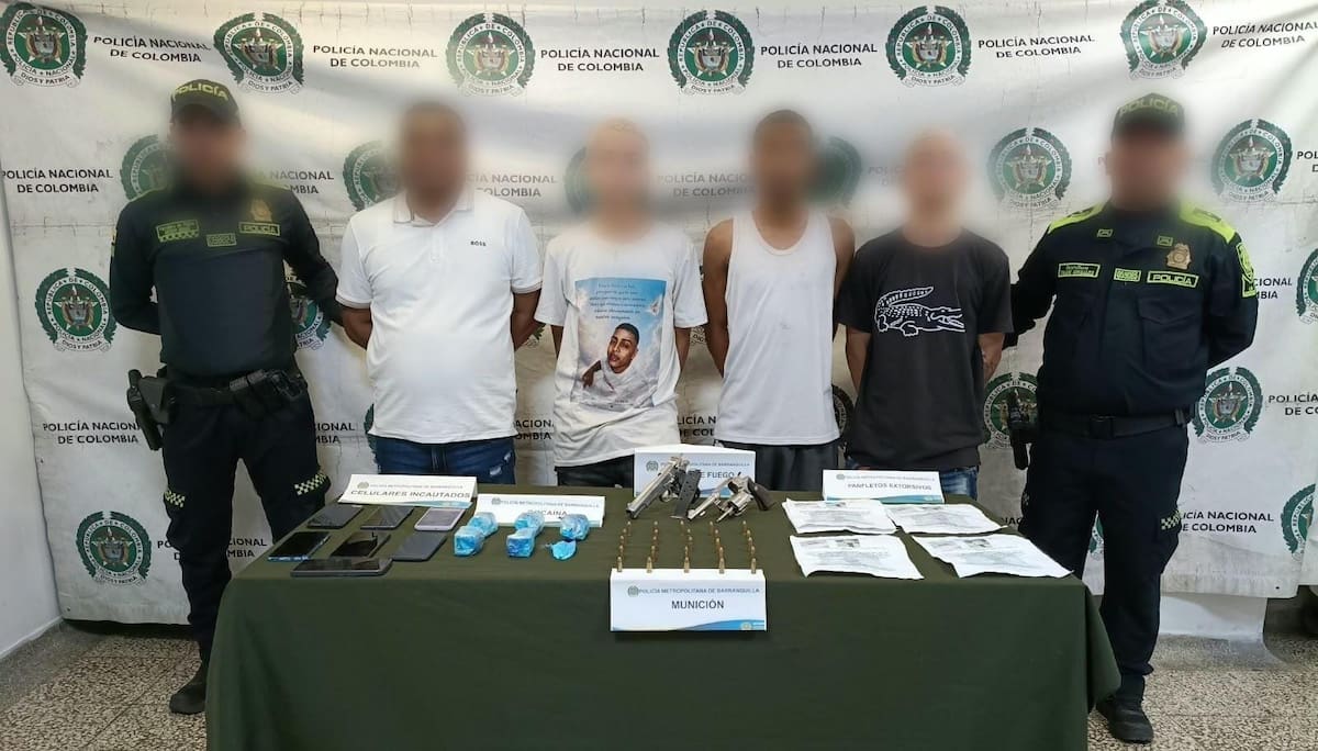 Capturan a cuatro presuntos integrantes de ‘Los del Freseo’ en Barranquilla y Soledad. // Foto: Policía Nacional