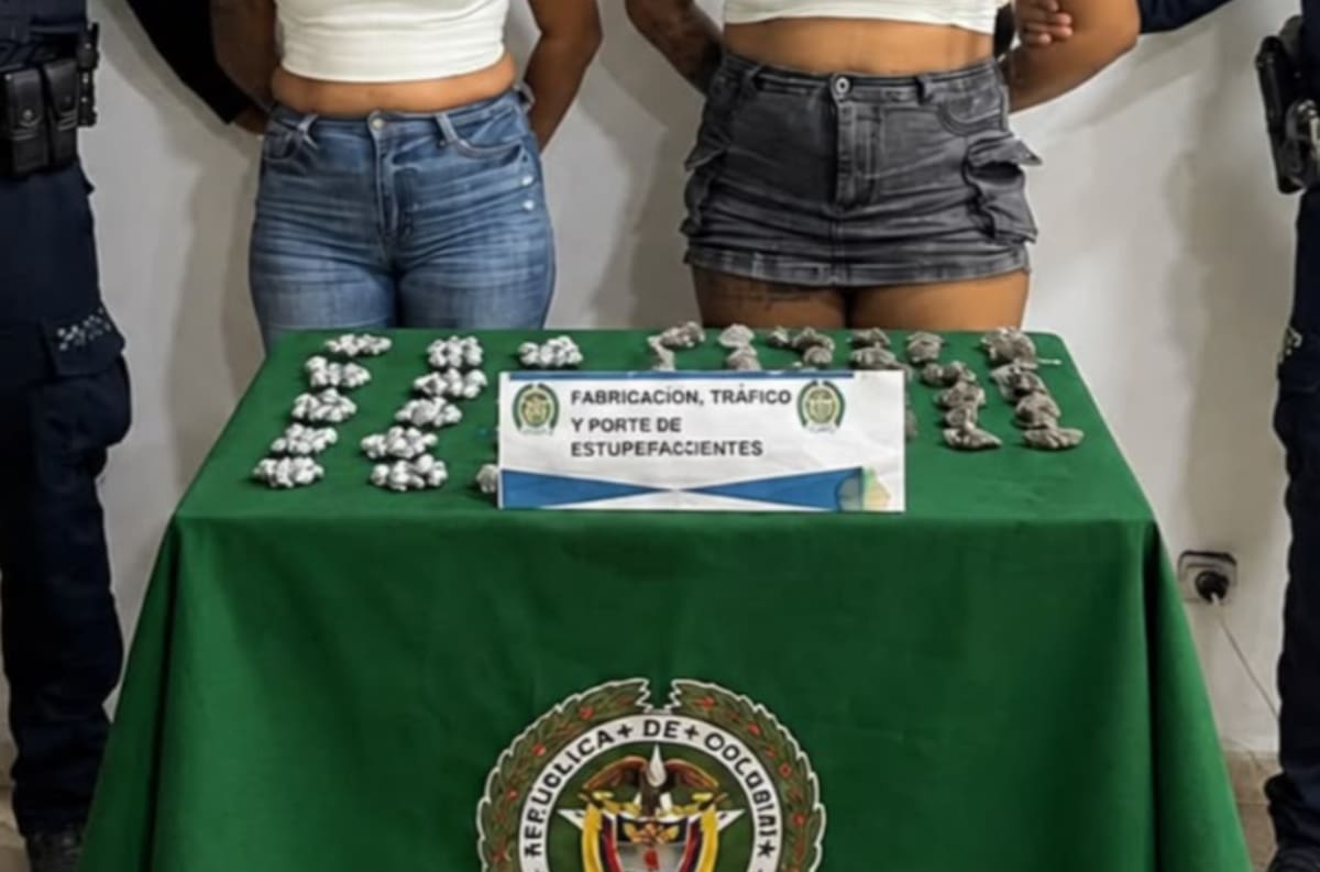 Capturan a dos mujeres en Turbaco que ocultaban droga en sus cuerpos. // Foto: Policía Metropolitana de CTG