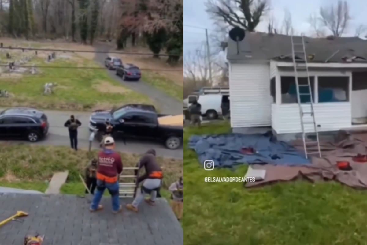 Una mujer contrató a salvadoreños para realizar un trabajo en su casa, luego los delató para no pagarles. Fueron capturados por el ICE en Maryland. // Foto: Captura de video.