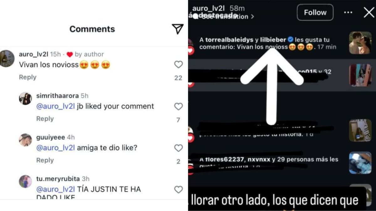 Capturas del presunto like polémico de Justin Bieber