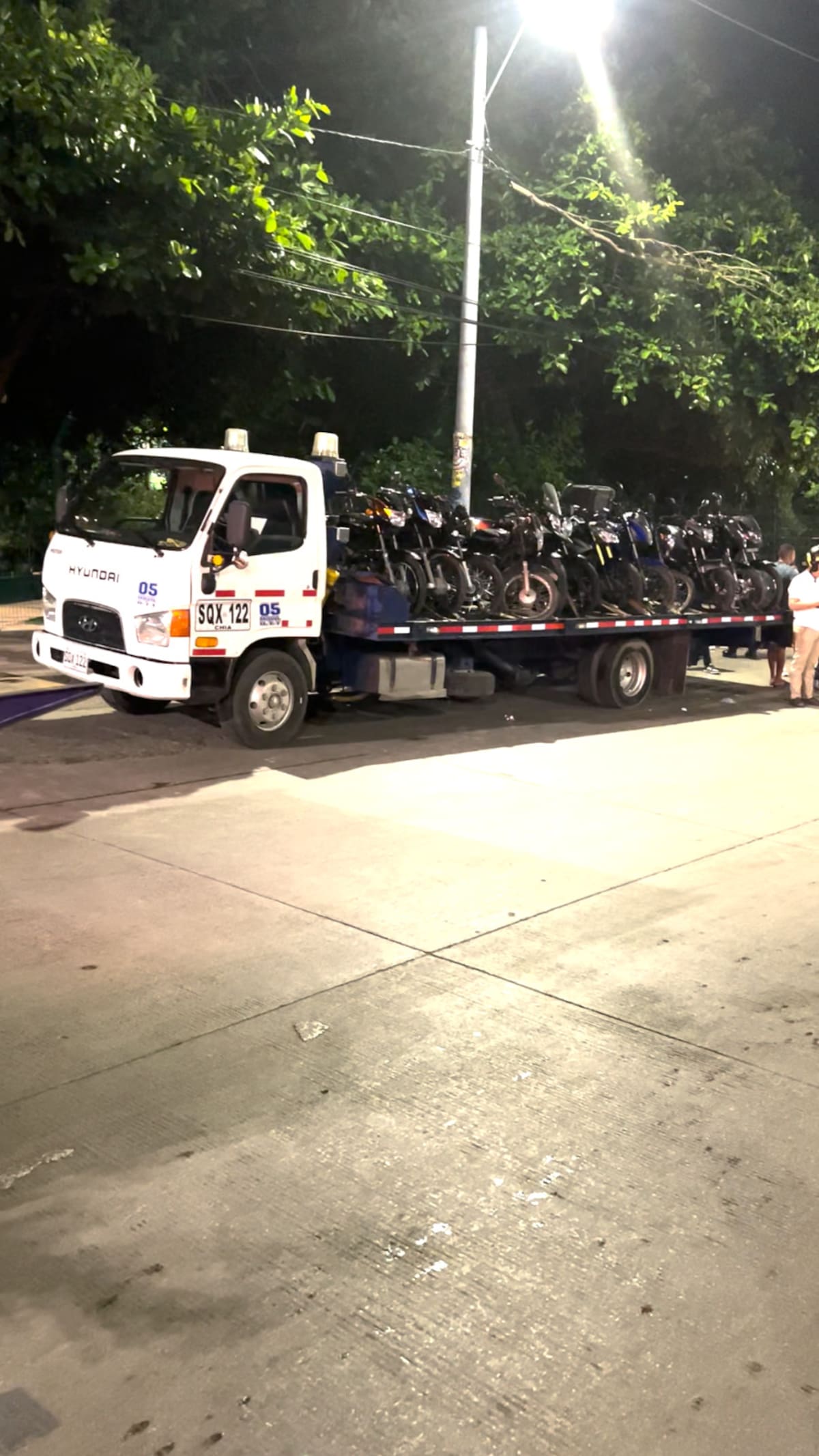 Motos inmovilizadas durante la noche del 31 de octubre. // Cortesía.