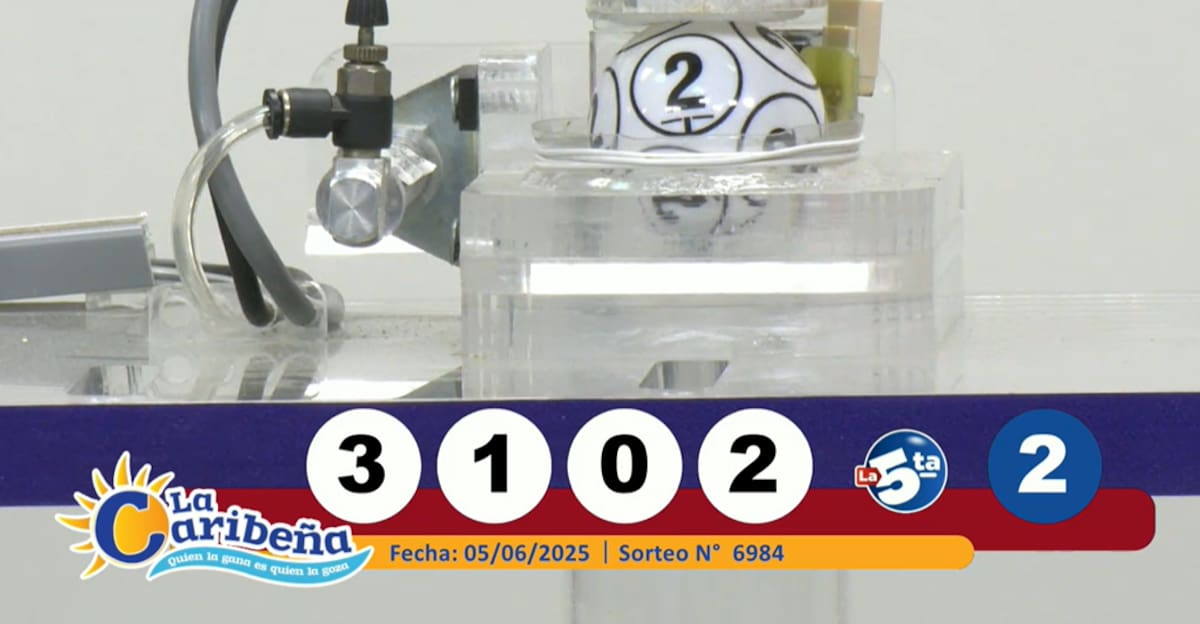 Resultado del sorteo La Caribeña Noche del 5 de junio de 2025.