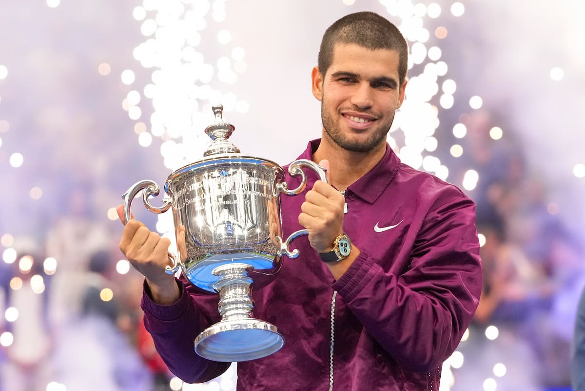 Carlos Alcaraz le ganó la gran final del US Open a Jannik Sinner. //Foto, AP: Kirsty Wigglesworth