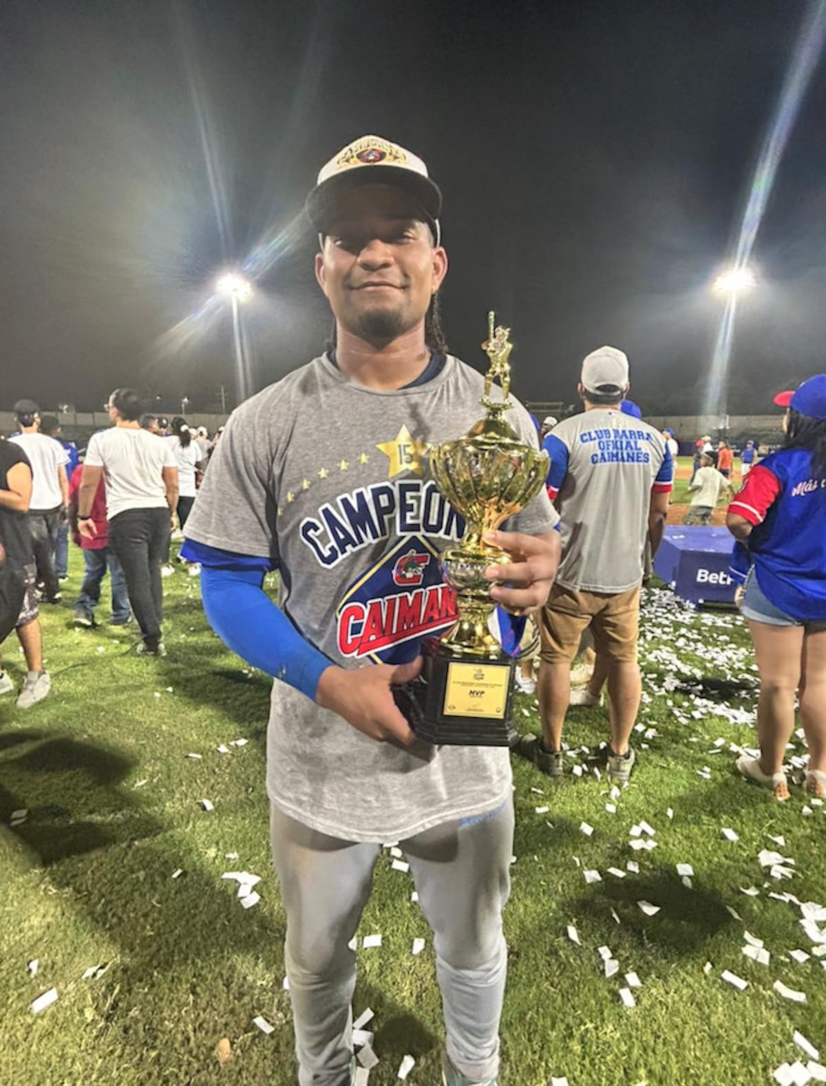 Carlos Arroyo, fue el MVP de la serie final de la Liga Profesional del Béisbol Colombiano.//Cortesía Caimanes.