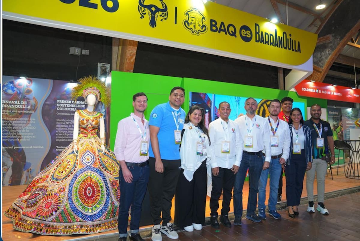El director de Carnaval de Barranquilla , Juan carlos Ospino, presentó en la Vitrina de ANATO 2026, a la fiesta como eje articulador de toda la política de turismo del Distrito.//El Universal.