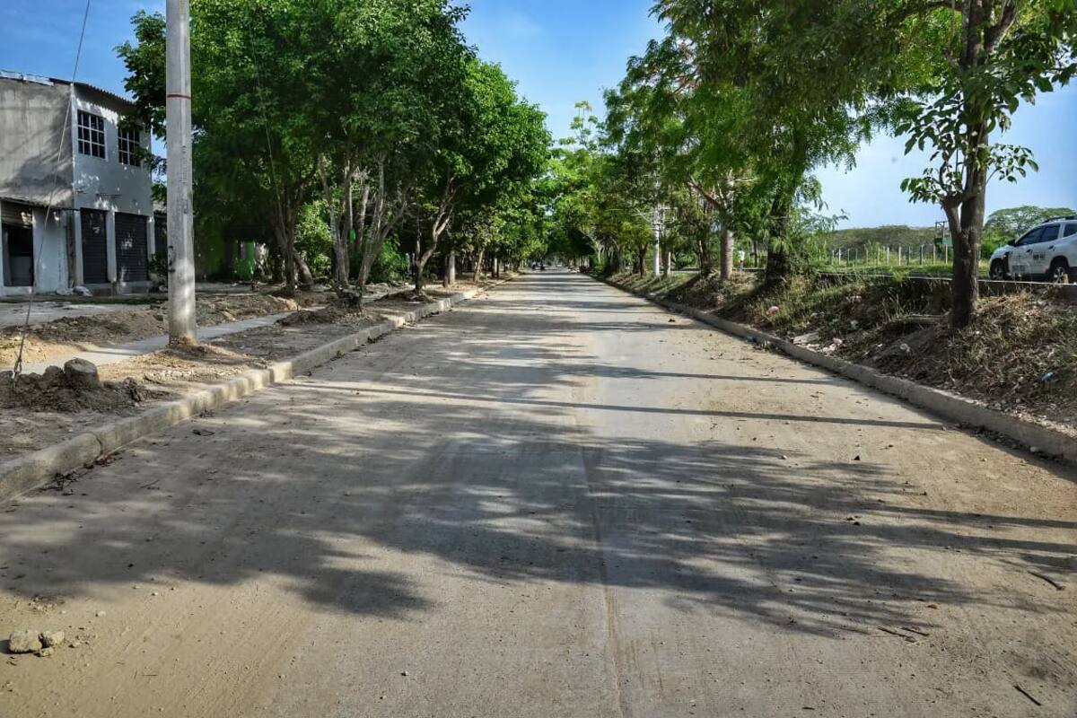 Carrera 126 en Villas de Aranjuez, ya rehabilitada. // Alcaldía de Cartagena