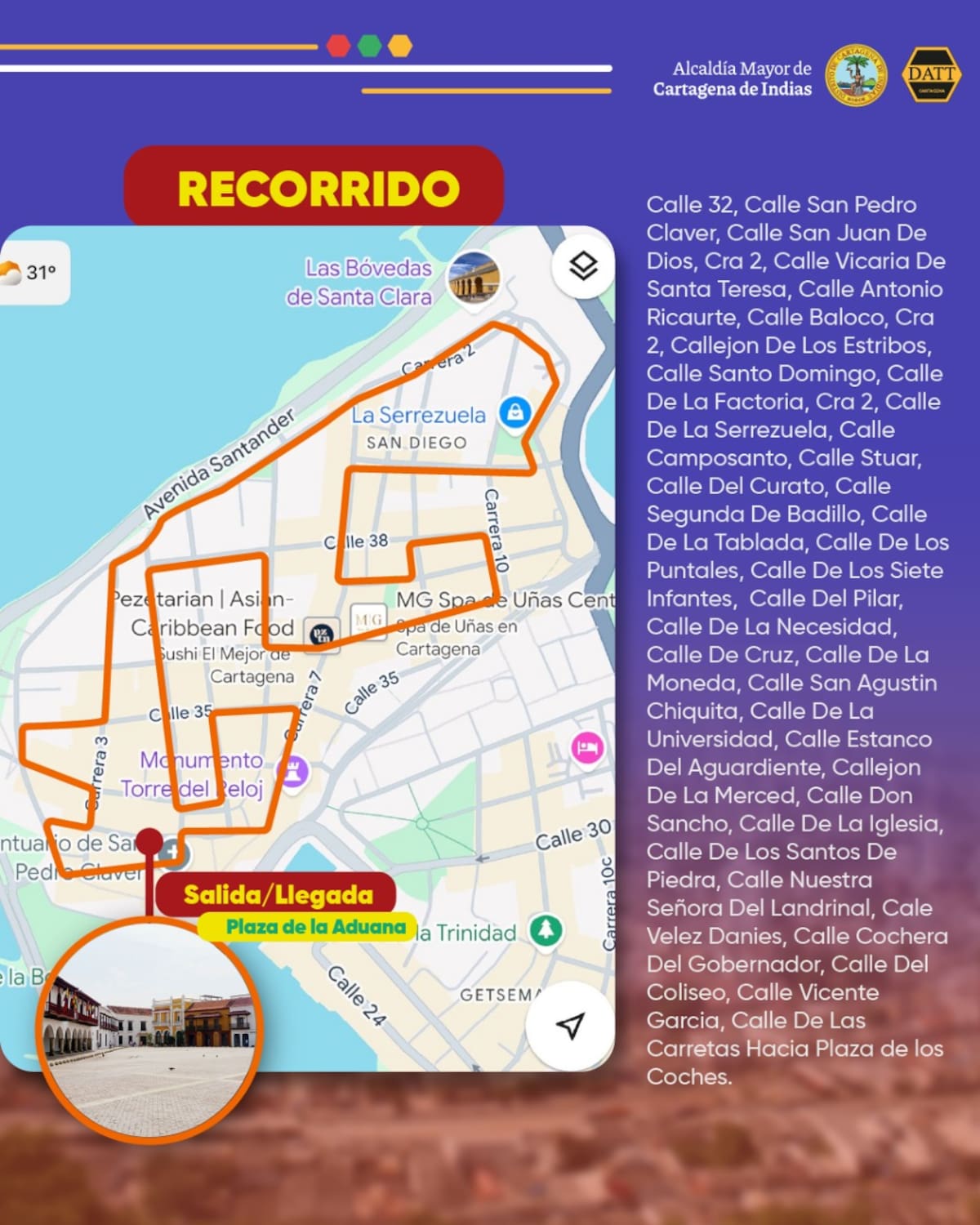 La carrera de las juventudes se inicia desde la plaza de La Aduana. // Foto: Cortesía - Alcaldía de Cartagena.