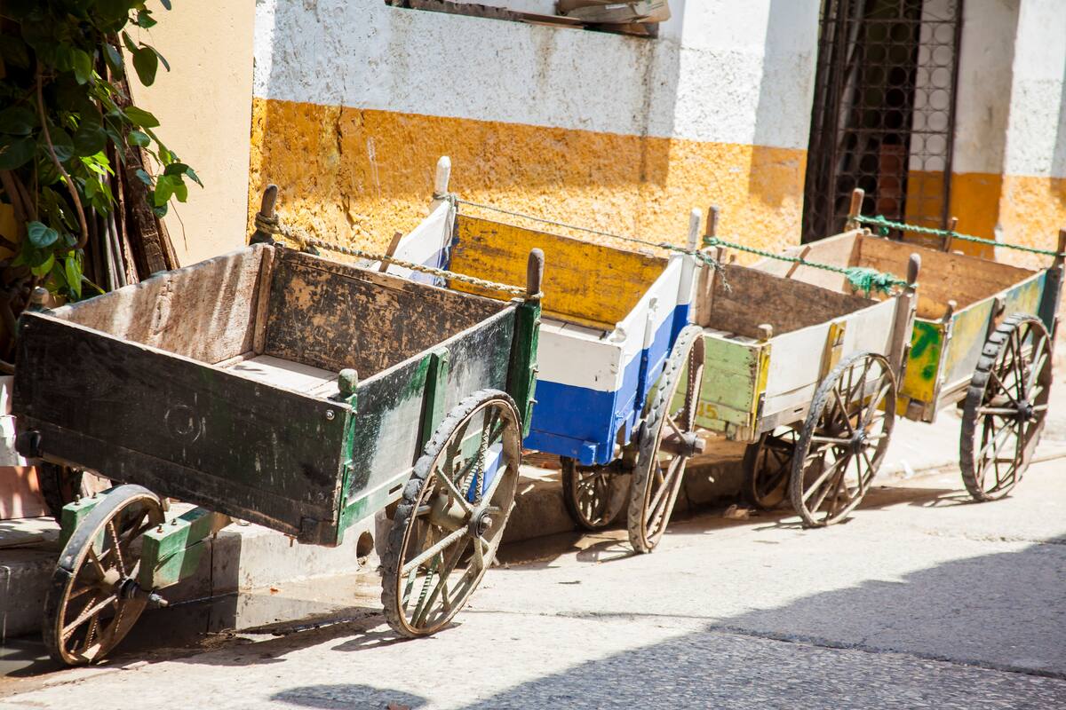 Carretas tradicionales en Cartagena.