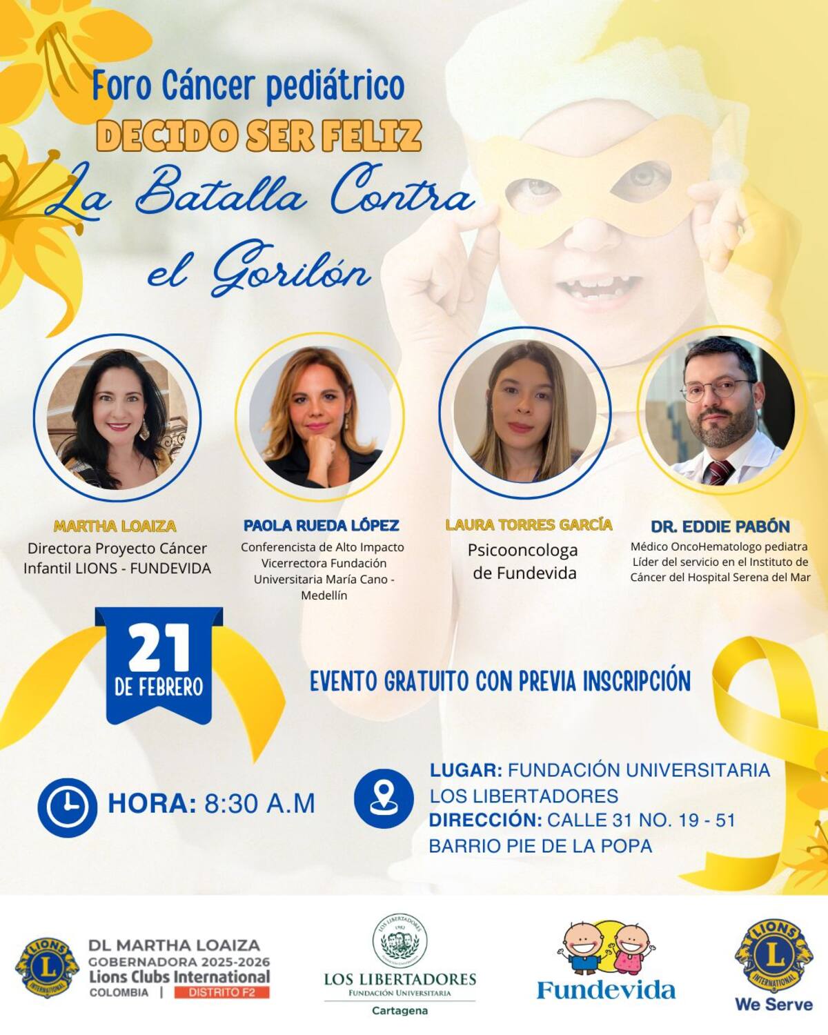Cartagena se une al Día Mundial contra el Cáncer Infantil. // Foto: cortesía