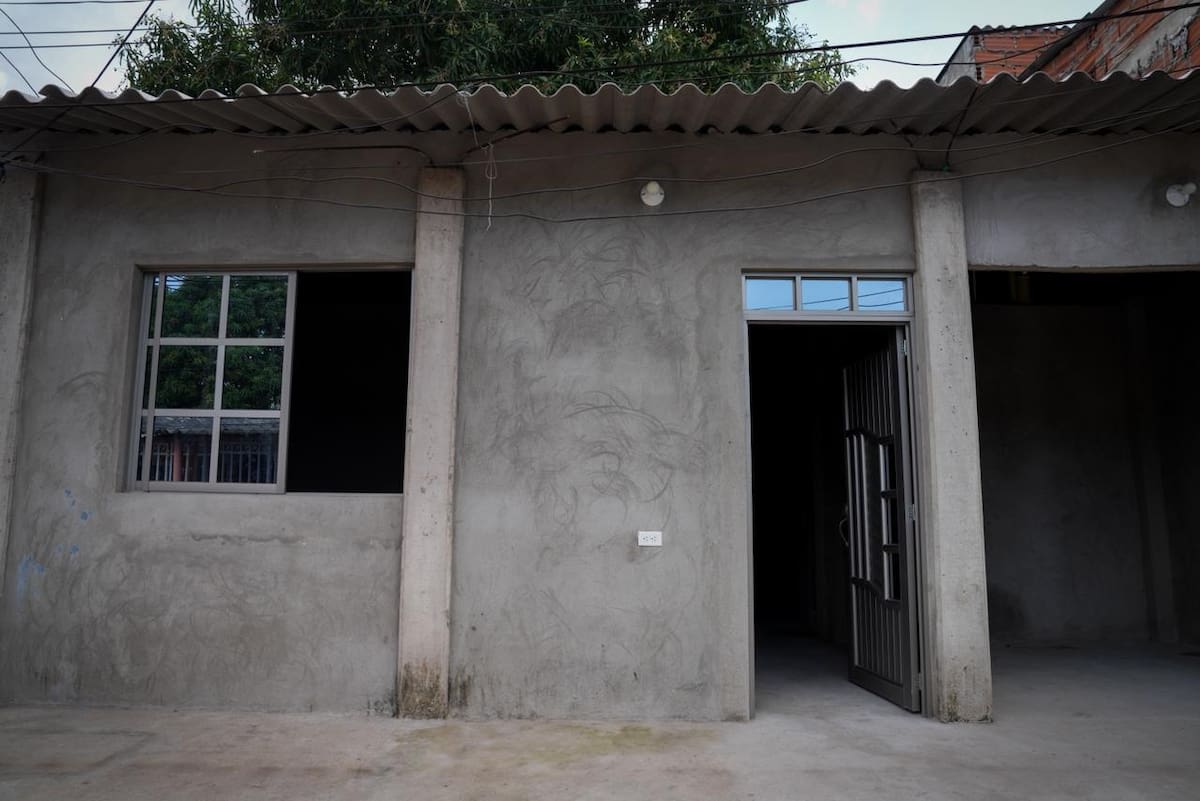 Esta es la residencia de Gregoria Gómez en Villa Corelca. La Gobernación de Bolívar ayudará a terminarla. //CORTESÍA