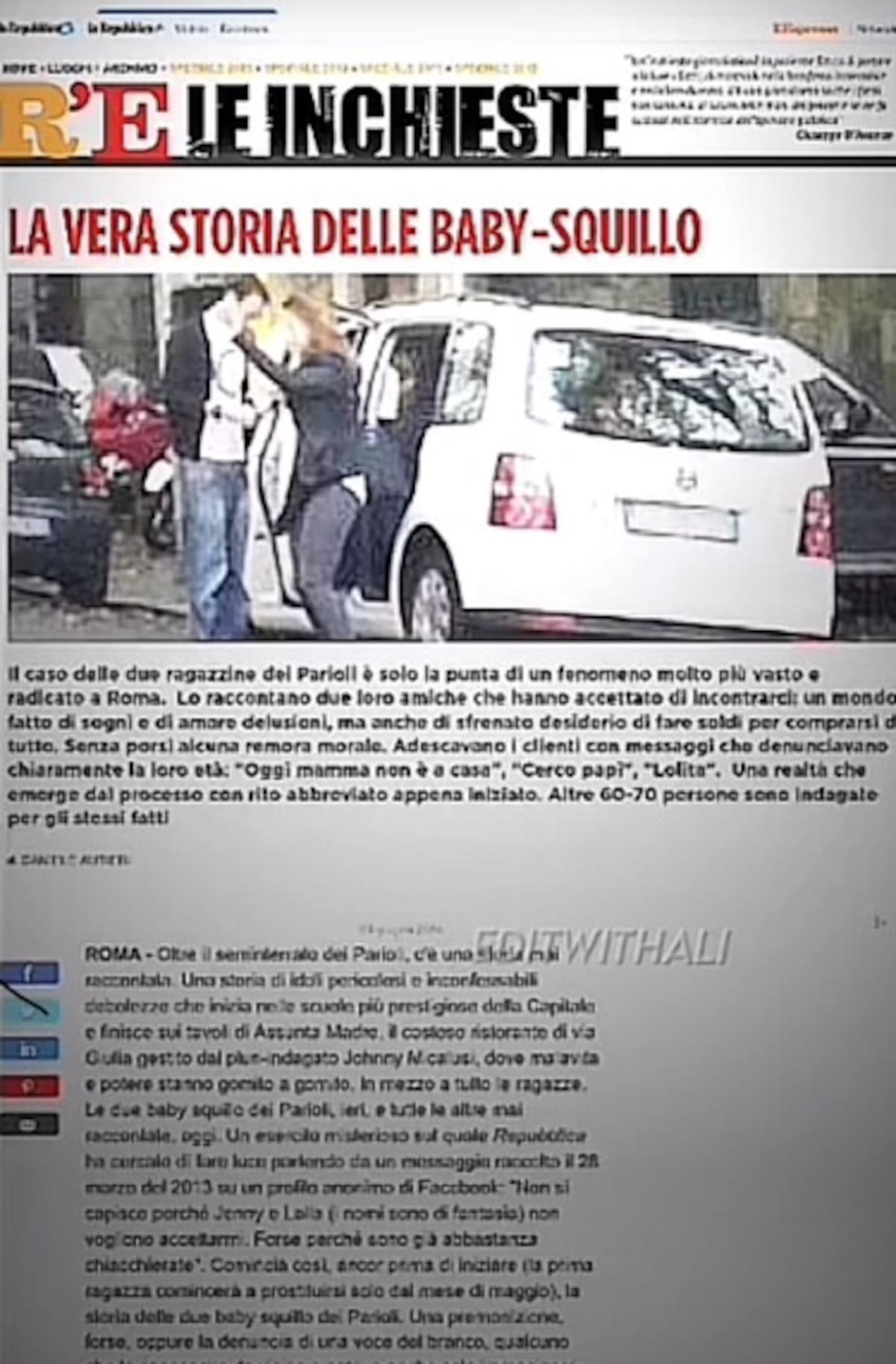 Caso Baby Squillo. // tomada de redes sociales