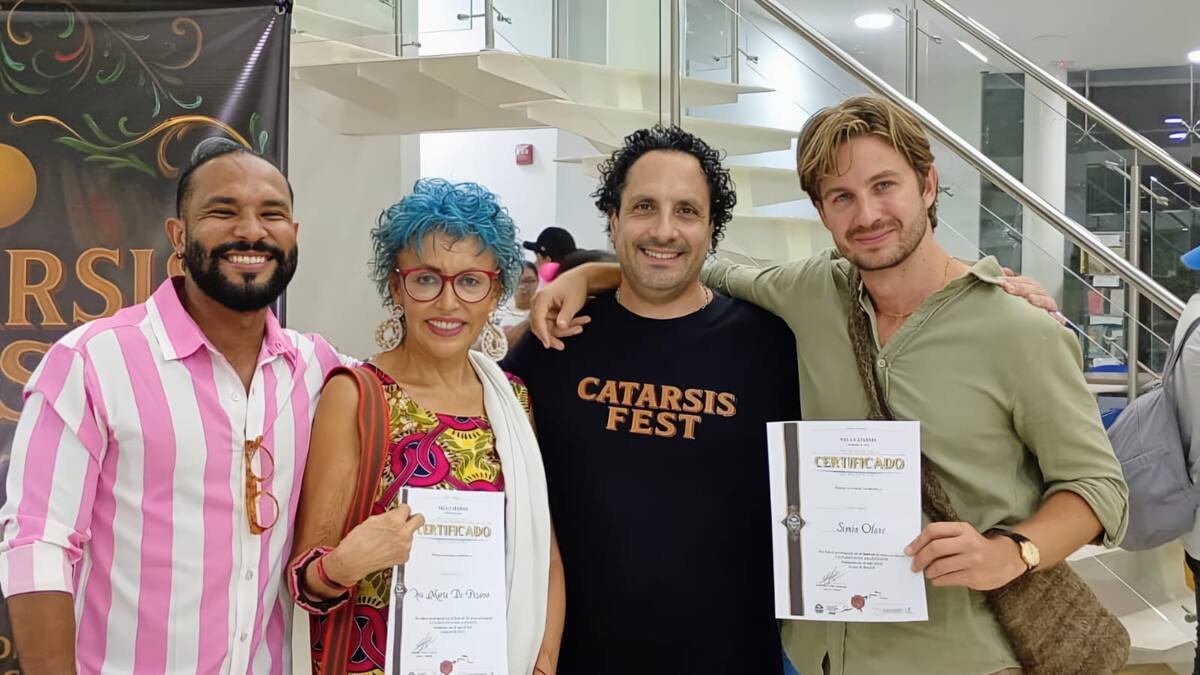 Los jurados que participaron del Catarsis Fest. De izquierda a derecha: Fleming Ortiz, Ana Marta de Pizarro, Juan Andrés Chalela y Simón Olano. // Foto: Cortesía.