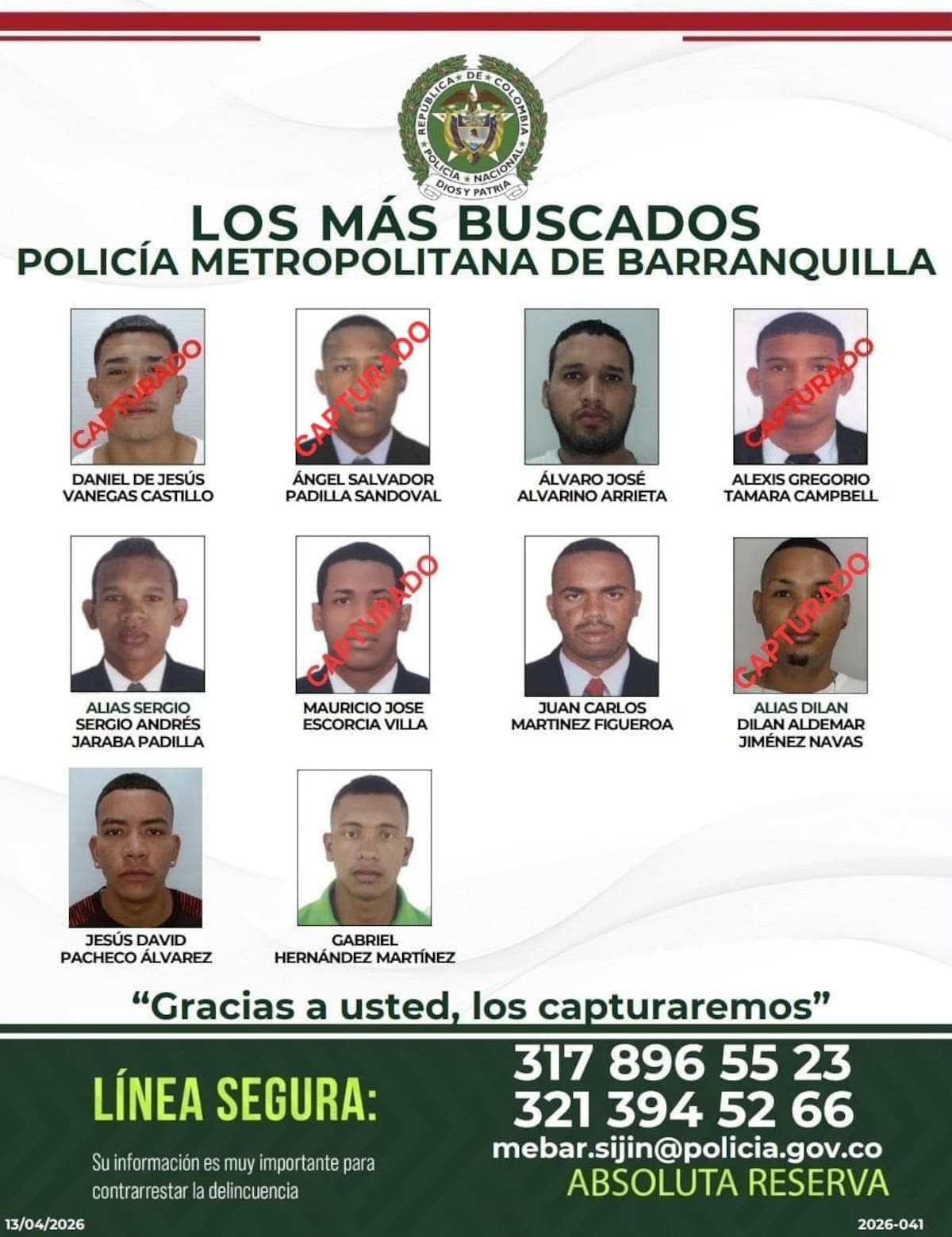 El señalado delincuente, de 26 años, era uno de los más buscados por homicidio en Barranquilla.// FOTO: POLICÍA METROPOLITANA DE BARRANQUILLA.