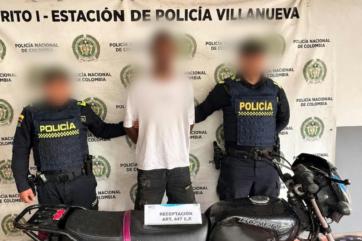 Capturan a joven en Villanueva con una moto que había sido robada en 2025