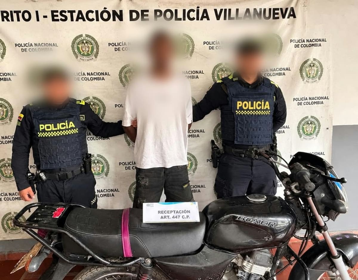 Cayó con una motocicleta de $4 millones que figuraba como robada. // Foto: Policía de Bolívar