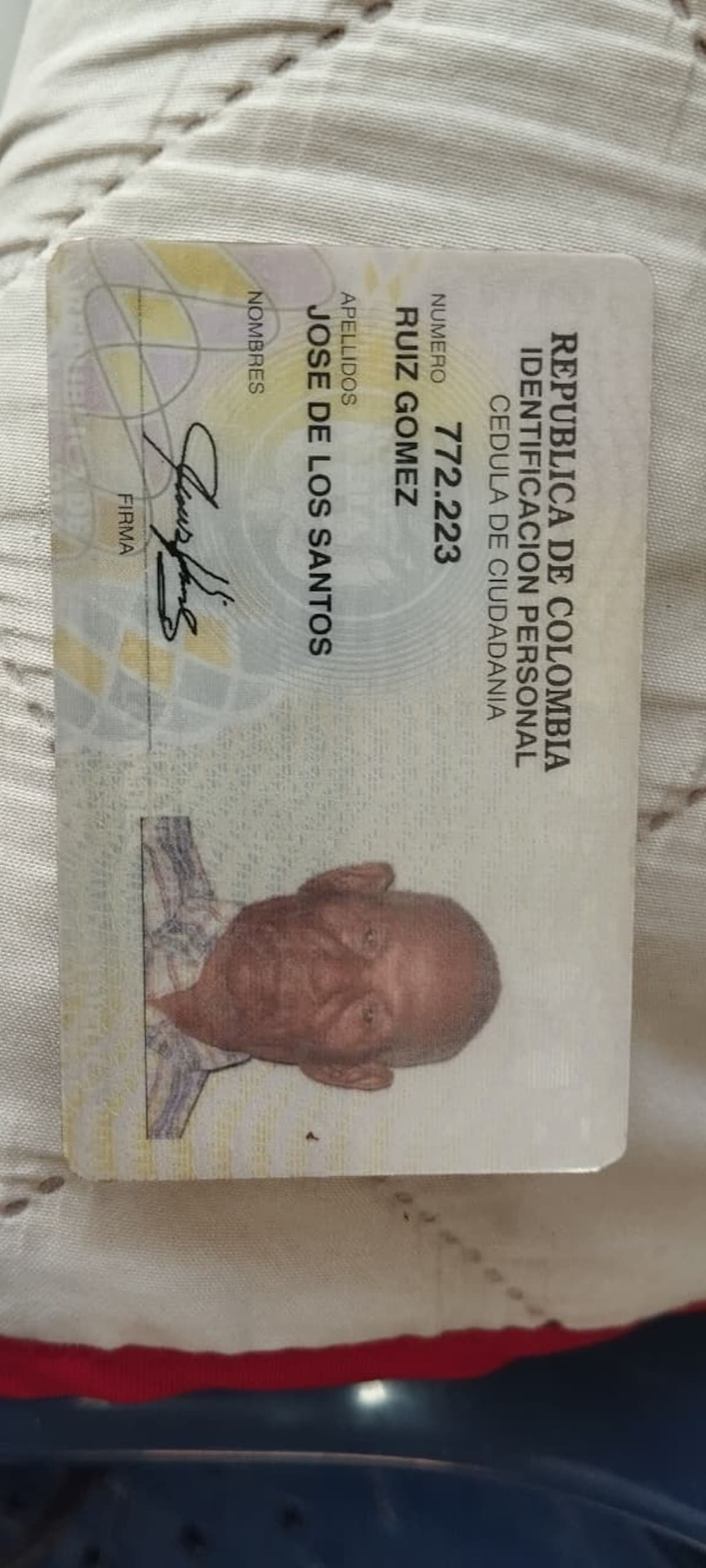 Cartagena tiene un hombre de 115 años, su cédula lo comprueba. //Foto: Cortesía.