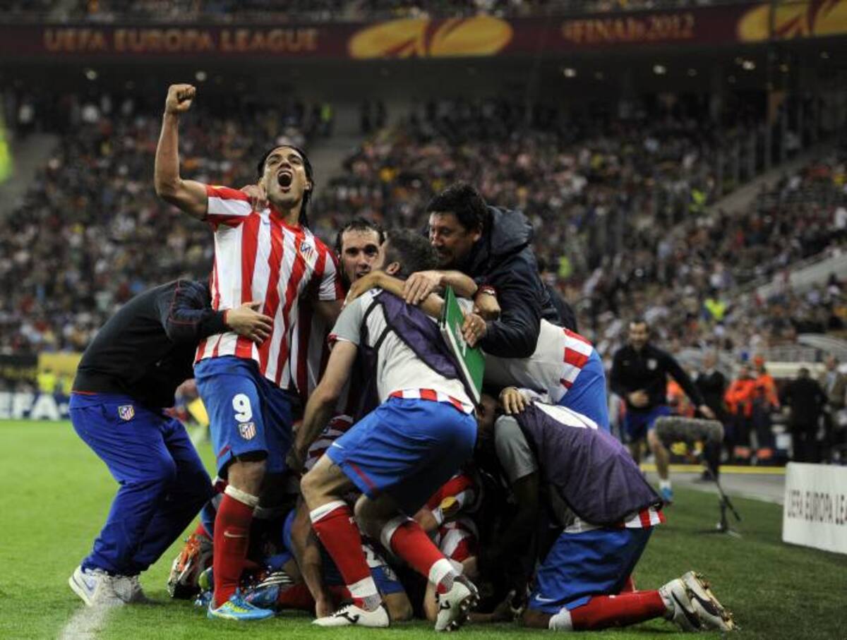 Atlético de Madrid celebra en la final de la Europe League. AFP PIERRE-PHILIPPE MARCOU